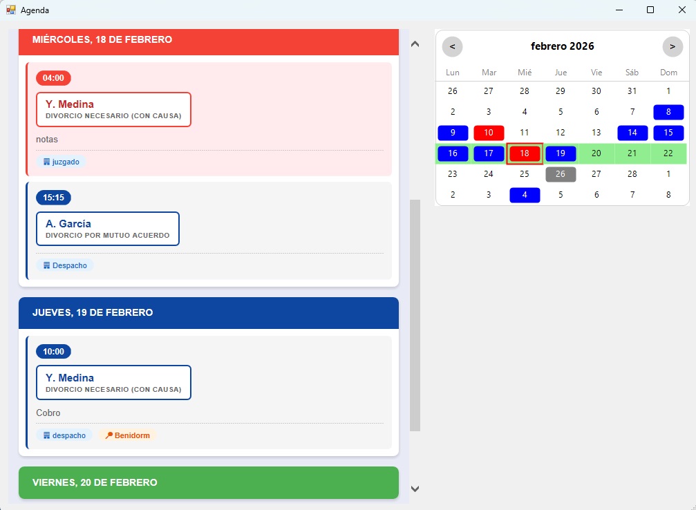 Agenda profesional GestorLEX