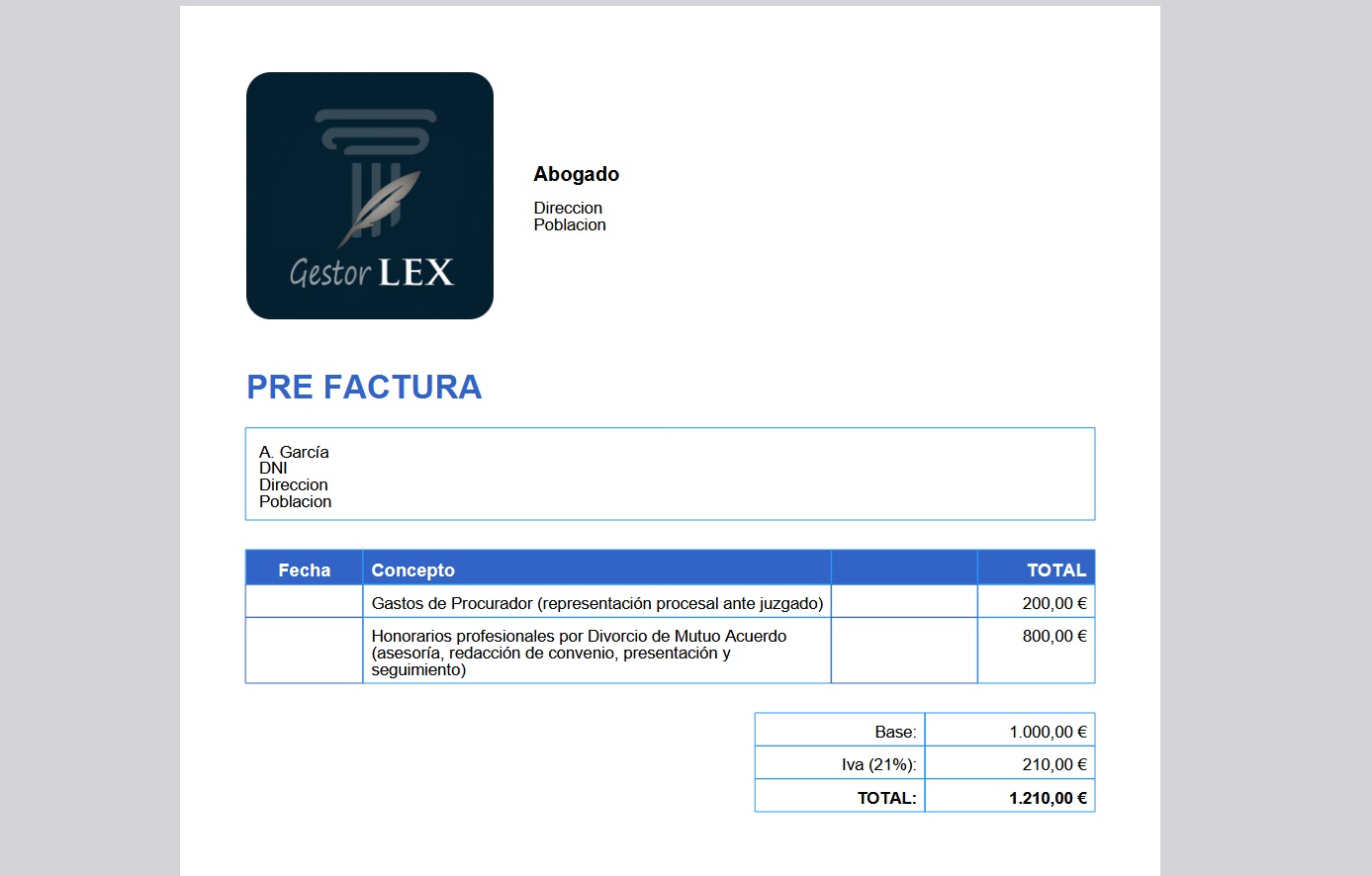 Factura adaptada a Verifactu
